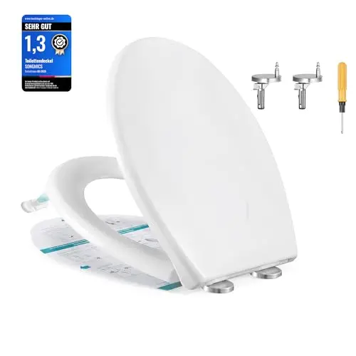 SONGMICS Toilettendeckel mit Absenkautomatik, O-Form