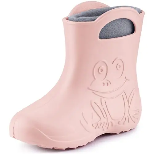 Ladeheid gefütterte Gummistiefel für Kinder in Puderrosa, Größe 24/25 EU