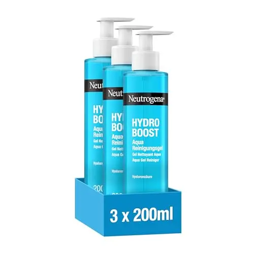 Neutrogena Hydro Boost Reinigungsgel 3x200ml – Feuchtigkeitsspendender Make-up Entferner für alle Hauttypen