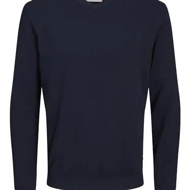 JACK & JONES Herren V-Ausschnitt Pullover, Navy, Größe M