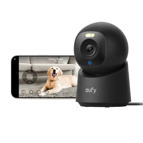 eufy Innenkamera E30, 4K Sicherheitskamera mit 360° Abdeckung und Farbnachtsicht, Schwarz