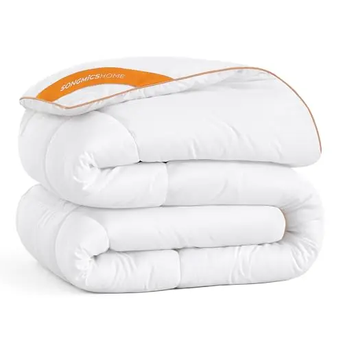 SONGMICS Bettdecke 200x200 cm, Wolkenweiß, Steppdecke für Doppelbett