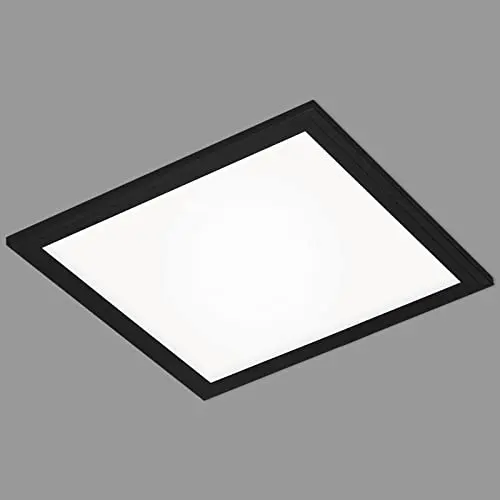Briloner LED Deckenleuchte, 12 Watt, 1.300 Lumen, Weiß-Schwarz, 295x295mm