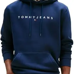 Tommy Jeans Hoodie mit Logo für Herren, Blau (Dark Night Navy), Gr. S