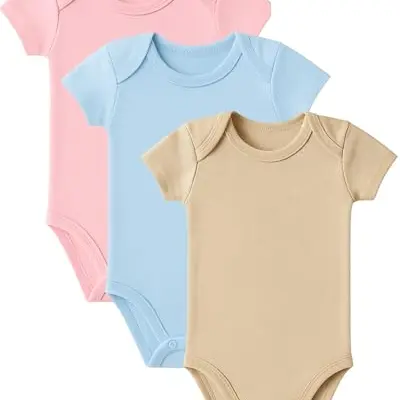 spielfratz Baby Body Kurzarm – Wickelbody aus 100% Baumwolle – Blau – Größen 62-74