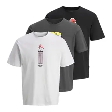 JACK & JONES Skull T-Shirt 3er-Pack