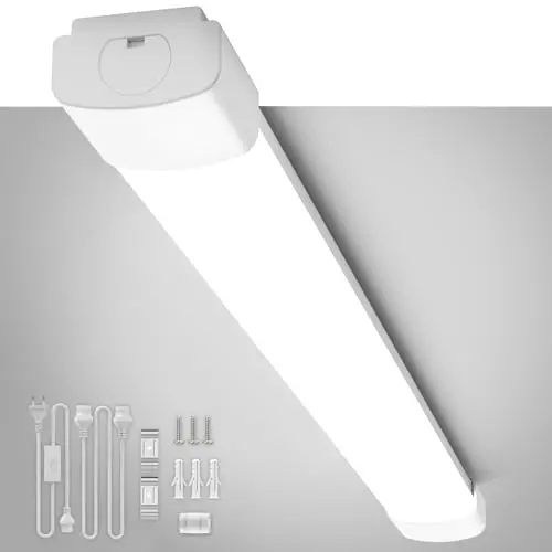 LED Feuchtraumleuchte 60cm 18W, Wasserfest IP65, Flach, Kaltweiß 5000K, für Küche, Keller, Garage, einfache Montage