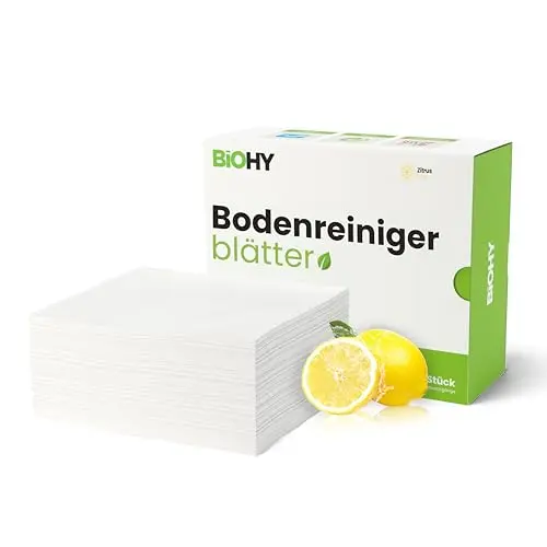 BiOHY Bodenreiniger Blätter (60 Stück) - Wasserlöslich & Geeignet für Holz, Laminat, Fliesen, PVC