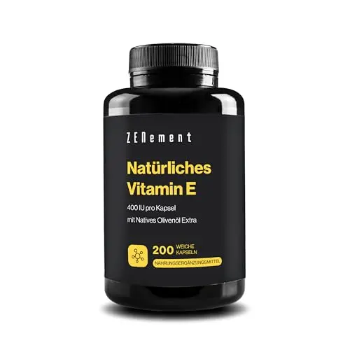 Natürliches Vitamin E, 400 IU, 200 Weichkapseln - Antioxidant und Anti-Aging