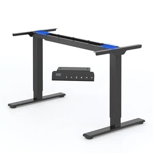 FlexiSpot Höhenverstellbarer Schreibtisch mit 2 Motoren und 4 Speicherfunktionen, Schwarz