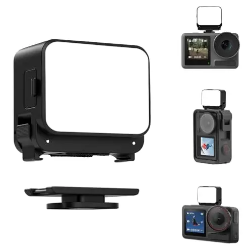 AOOSU LED Videolicht - tragbares, magnetisches Kamera-Licht mit 600mAh Akku, 3 Lichtmodi, 4-stufiges Dimming, kompatibel mit DJI Osmo Action 3/4/5 Pro