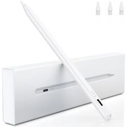 Stift für iPad (2018-2024) - Pencil 2. Generation mit Palm Rejection & Neigungssensitivität (weiß)