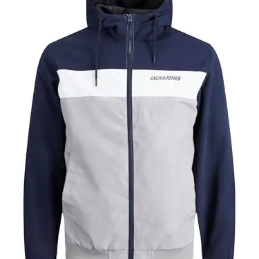 JACK & JONES JJERUSH Hood Bomber, Navy, XL