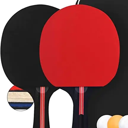 PIQIUQIU Tischtennisschläger Set mit 2 Schlägern und 3 Bällen in Tasche
