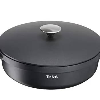 TEFAL Trattoria 28 cm Schmorpfanne mit Gussdeckel, Induktion, Antihaft-Beschichtung, backofengeeignet