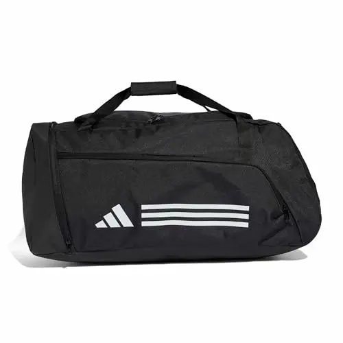 Adidas Essentials 3-Stripes Duffel Bag, Black/White