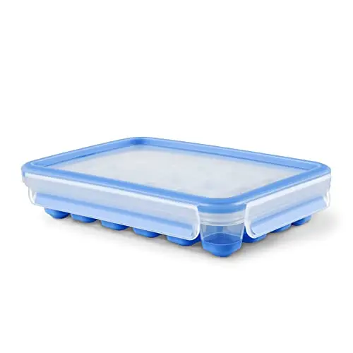 EMSA Clip & Close Frischhaltedose, Eiswürfelform, 100% dicht, spülmaschinen- und mikrowellenfest, Blau