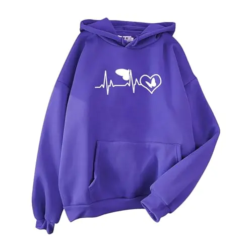 HOOUDO Hoodie Damen mit Kapuze, einfarbig, für Freizeit und Teenager, bequem, elegante Kleidung, bis 150 Zeichen