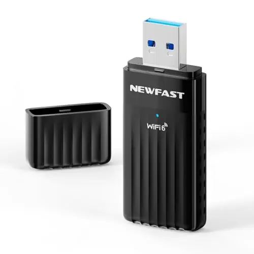 NEWFAST WLAN-Stick für PC, WiFi-6-Adapter, Dualband, kompatibel mit Windows 11/10