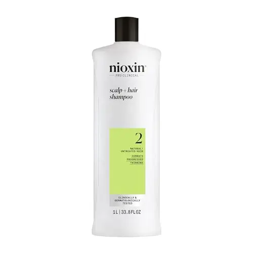 Nioxin Scalp & Hair System 2 Shampoo – Reinigungsshampoo für dünner werdendes Haar – mit Biotin & Koffein (1 l)