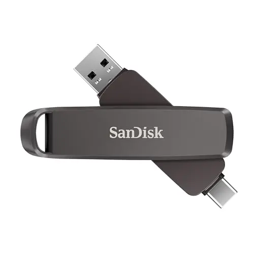 SanDisk Extreme PRO Dual Drive 2 TB - 2-in-1 USB Type-A und Type-C, Hochleistung, Schwarz