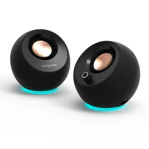 CREATIVE Pebble Pro Schwarz PC-Lautsprecher mit Bluetooth 5.3, RGB-Beleuchtung, USB-Audio und Headset-Anschluss