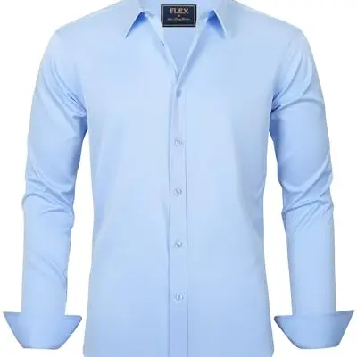 J.VER Herren Langarm Hemd Casual Regular Fit Hellblau XXL