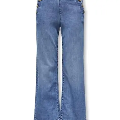 ONLY Girl Jeans mit weitem Bein, hohe Taille, knöchellang