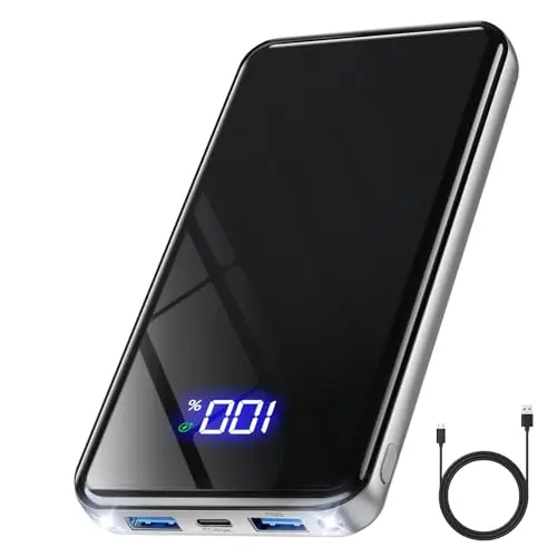 Power Bank 26800mAh mit USB-C, Taschenlampe & 3-in-1 Kabel für iPhone, Galaxy & mehr – ideal für Reisen & Camping