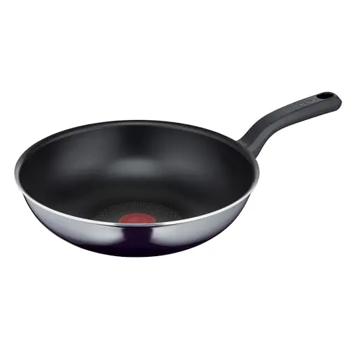Tefal Resist Wokpfanne 28 cm, Antihaftbeschichtung, leicht zu reinigen, Schwarz