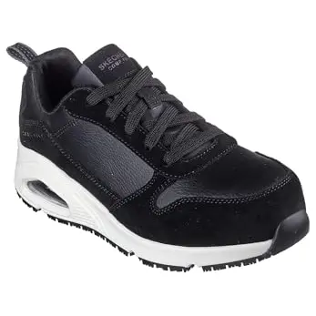 Skechers Damen Arbeitsschuhe Uno SR Elainy, Schwarz/Weiß, Größe 39