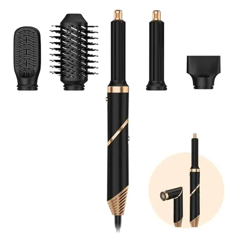 TANSHINE 5-in-1 Haarstyler mit Föhnbürste, Leicht & Faltbar, Warmluftbürste für schnelles Styling