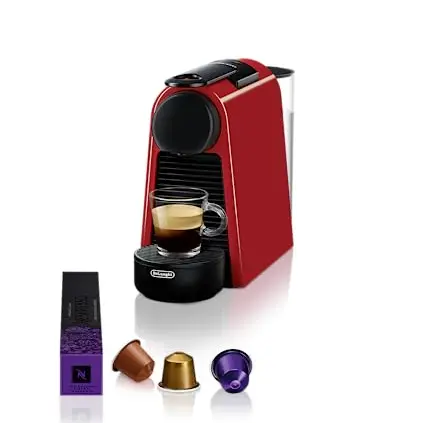 Nespresso De'Longhi Essenza Mini EN 85.R Kaffeekapselmaschine mit 7 Kapseln, platzsparend, Rot