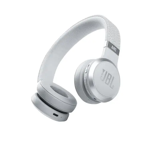 JBL Live 460 NC On-Ear Bluetooth-Kopfhörer - Weiß mit Noise-Cancelling - Bis zu 50 Stunden Musikgenuss