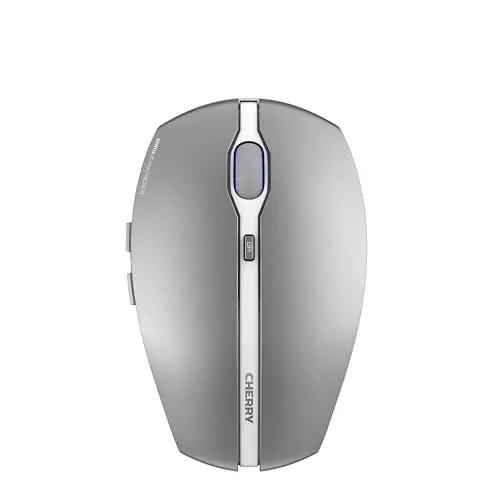 CHERRY GENTIX BT Kabellose Bluetooth-Maus für bis zu 3 Geräte, Umschaltbare DPI, Frosted Silver