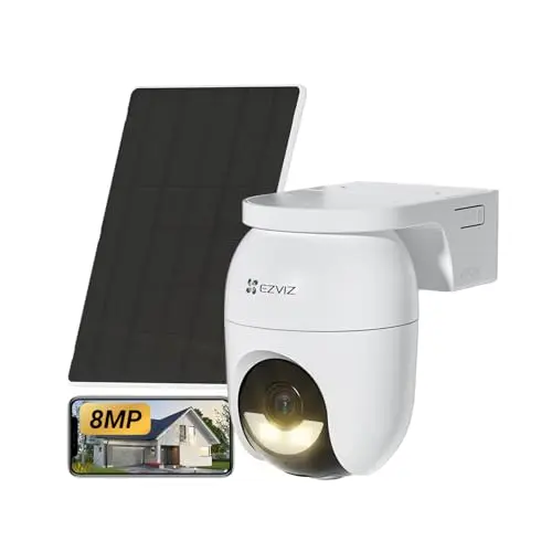 EZVIZ CB8 Lite 4K Überwachungskamera Außen Akku & Solar, 360° WLAN, Outdoor, 4K UHD, Auto-Tracking, Farbnachtsicht, KI Personenerkennung, WiFi 6, 5W Solarpanel