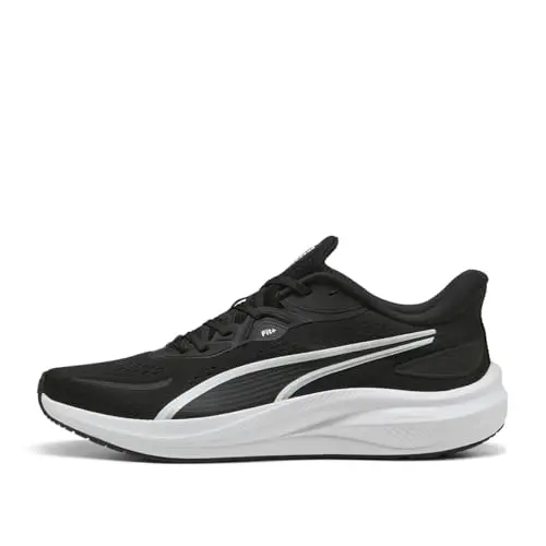 Puma Skyrocket Lite Unisex Laufschuh, Schwarz/Weiß/Silber, Gr. 44.5