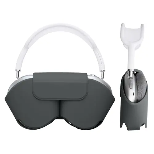 kwmobile Hülle für Apple AirPods Max - Weiche Tasche in Dunkler Schiefer - Sleep Mode kompatibel
