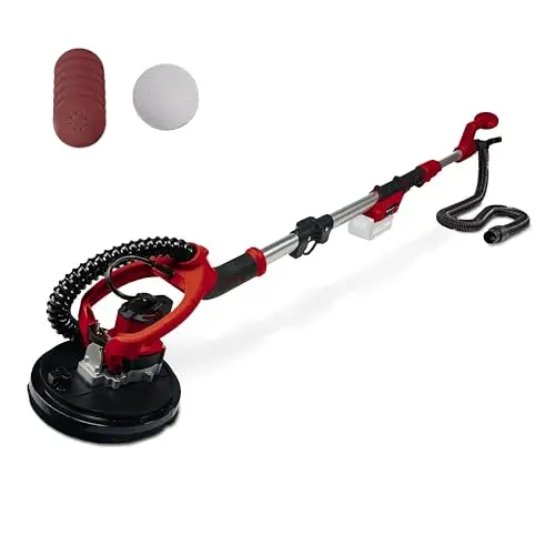 Einhell Akku-Trockenbauschleifer TP-DW 18/225 Li - Solo Power X-Change mit Verlängerungsschlauch, Staubfangsack und Schleifpapier