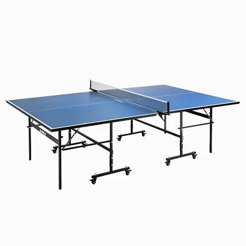 JOOLA Tischtennisplatte Inside 13 – Indoor klappbare Tischtennisplatte mit Netz, blau, 274 x 152,5 x 76 cm
