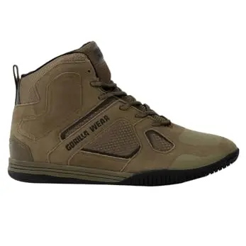 Gorilla Wear Troy High Tops Fitnessschuh - Armeegrün - Bequemer Halt für Herren, Größe 38