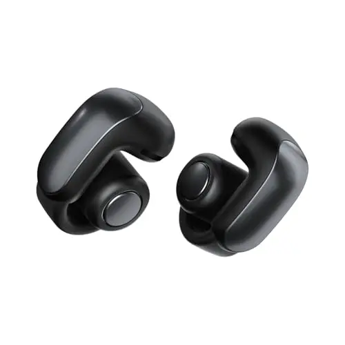 Bose Ultra Open Earbuds, kabellose Open Ear Kopfhörer mit Bluetooth, lang anhaltende Akkulaufzeit, Schwarz