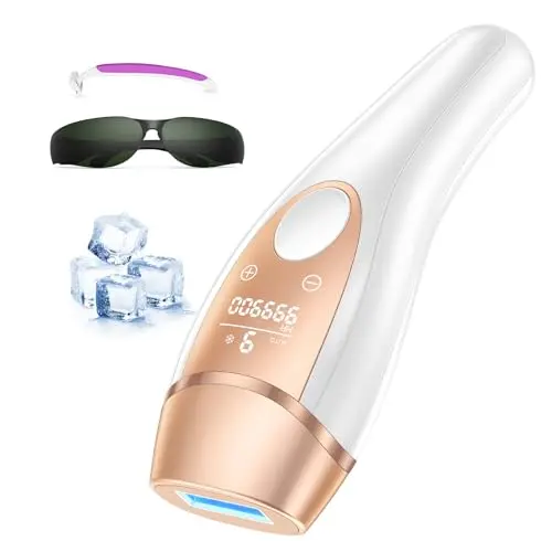 IPL Haarentfernung Gerät mit Kühlfunktion, 9 Lichtstärken, Für Körper, Achseln & Bikinizone, 999.900 Blitze