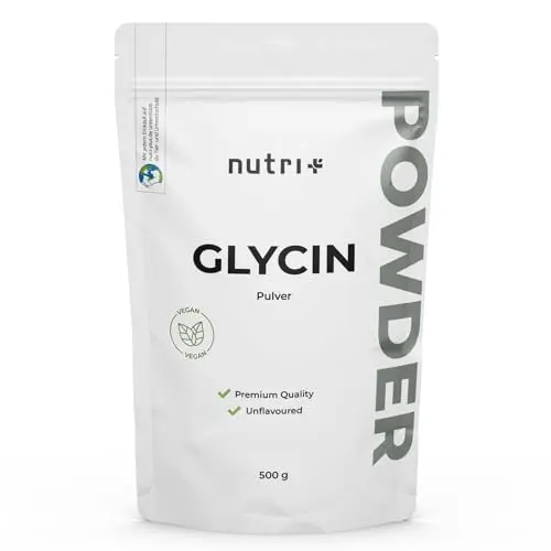 Nutri Glycin Pulver vegan 500 g - Hochdosierte Aminosäure ohne Zusatzstoffe - Ideal als Zuckerersatz
