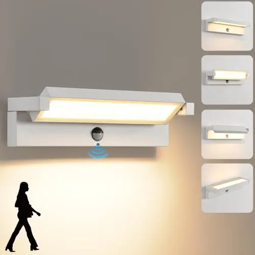 KUKAK LED Wandleuchte mit Bewegungsmelder - 36W Außenleuchte in Warmweiß für Garten und Terrasse