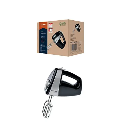Grundig HM 5040 Premium-Handmixer, 300 Watt, schwarz-silber