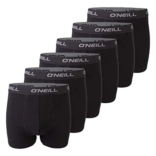 O'Neill Herren Boxershorts 6er Pack Baumwolle Basic Trunks, Größe XXL, Schwarz