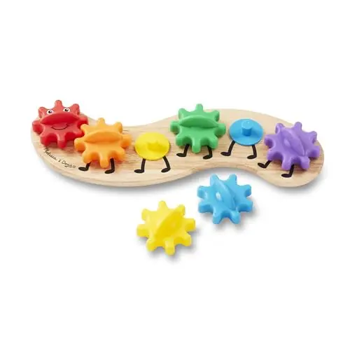 Melissa & Doug Zahnrad-Spielzeug | 7-teilige Raupe | Motorikspielzeug für Kinder ab 18 Monaten