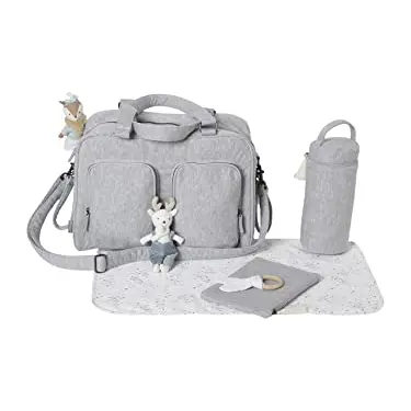 VERTBAUDET Wickeltasche, Family, Sweatware grau meliert, One Size