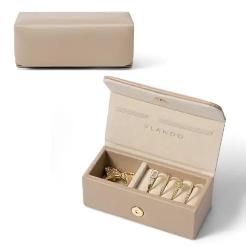 Vlando Reise Schmuckkästchen Klein für Mädchen und Damen - Aufbewahrungsbox für Ohrringe, Halsketten und Uhren